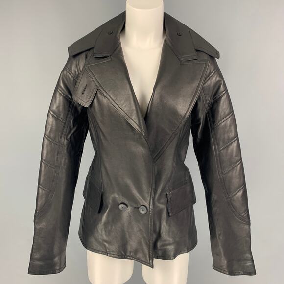 ALEXANDER WANG Size S Black Quilted Calfskin Jacket - Picture 1 of 6